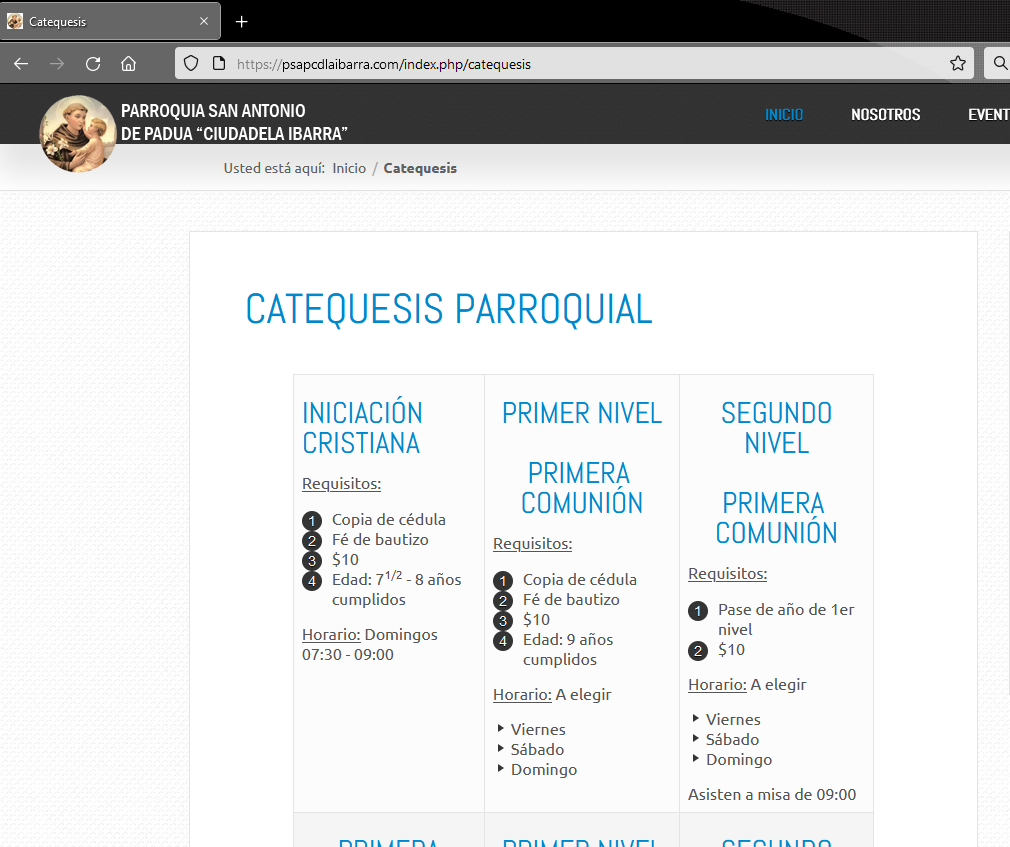 Iglesia San Antonio de Padua Ciudadela Ibarra